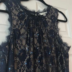 Navy Sequin Lace Dress.  Cocktail.  Homecoming.  Formal.
